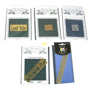 Set Of 5 Lasting Impressions Embossing Templates For Cards Crafts & Scrapbooks